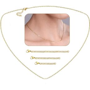 Choker Necklace for Women Titanium Stainless Steel 18K Gold No Tarnish Gold Necklace，Basic Chain Necklace