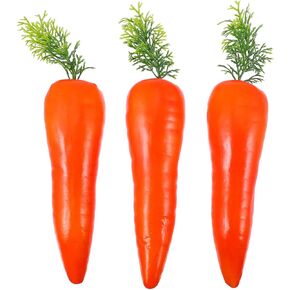 3Pcs Artificial Carrots: Foam Carrots for Easter Tree Ornaments Table Centerpiece