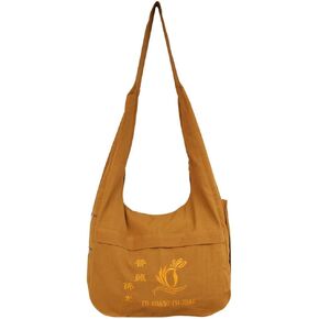 BESPORTBLE Crossbody Monk Bag: Thai Monk Buddha Crossbody Buddhist Canvas Sling Bag for Temple, Meditation, Pilgrimage