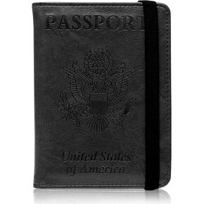 RFID Blocking Passport Holder Wallet – Leather Travel Case with Card Slots, Essential Travel Accessories for Men & Women