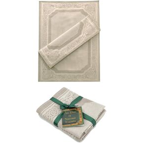 Natural Linen Glass Cloths with Keltic Detail (2 Pack)