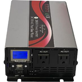 2000W Power Inverter 48V DC to 110V 120V AC 60HZ Pure Sine Wave Converter for Off Grid Solar