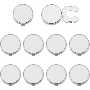 FINGERINSPIRE 5 Pairs Button Covers for Men's Shirts Brass Cuff Buttons Platinum Color Cuffs Button Cover Cufflinks for Men's Business or Formal Shirts, Cufflink Findings for Apparel Accessories