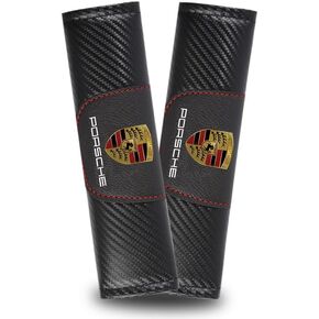 2PCS Car Seat Belt Cover, Carbon Fiber Safety Seatbelt Shoulder Strap Covers, Breathable Leather Soft Harness Pad Protect Your Neck and Shoulder Compatible with Cars