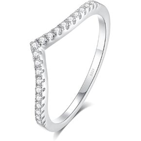 Moissanite Curved Wedding Band for Women 925 Sterling Silver 18K White Gold Plated Stackable Rings Guard Enhancer for Women Size