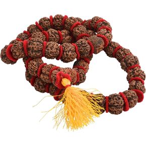 5 Mukhi Rudraksha Kantha Mala Lab معتمد اللورد شيفا أقوى Kantha Mala كبير Rudraksha Beads 54 Beads Prayer Prayer Mala