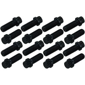 Moroso 38713 Header Bolt Kit, Fits Small Block and Big Block Chevy, 3/8-16 x 1" Long, 12 point, Pack of 16