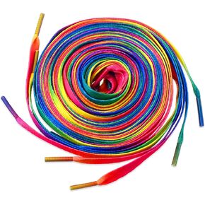 Ouligay 4 Pairs Rainbow Shoe Laces Flat Shoelaces for Adult Sneakers 120cm Colorful Shoelaces Flat Rainbow Gradient Shoe Laces