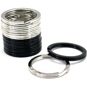 12 Pcs Metal Key Rings for Men Women,25 mm/1 Inch Flat O-Ring Keychain Rings Key Holder Round Split Keyrings Key Chain Clips,Key Carabiner Key Organizer for Home Office Car Keys(6 Silver,6 Black)