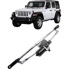 Front Windshield Wiper Motor and Linkage Assembly Compatible With 2007-2018 Jeep Wrangler Replace 55077859AB 55077859AD