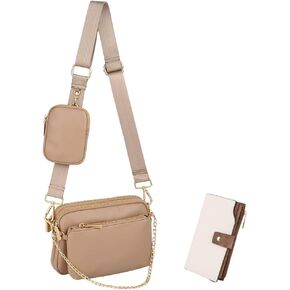 UTO Small Crossbody Bags for Women 3 in 1 Trendy Belt Purse Wallets for Women Wristlet RFID Large Capacity Bundle
