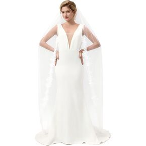 Bridal Veil 1 Tier Lace Wedding Veil With Metal Comb Veils for Women Wedding