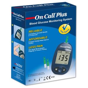 on call plus Blood Glucose Testing kit with 10 strips