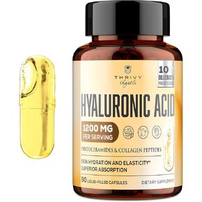 Hyaluronic Acid Capsules - Hylunaric Acid 1200 mg, with Collagen Peptides, Vitamin C, Phytoceramides