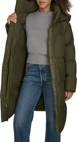 Levi's Women's Cloud Puff Hooded Midlength Puffer Jacket in Saudi Arabia