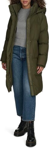 Levi's Women's Cloud Puff Hooded Midlength Puffer Jacket in Saudi Arabia