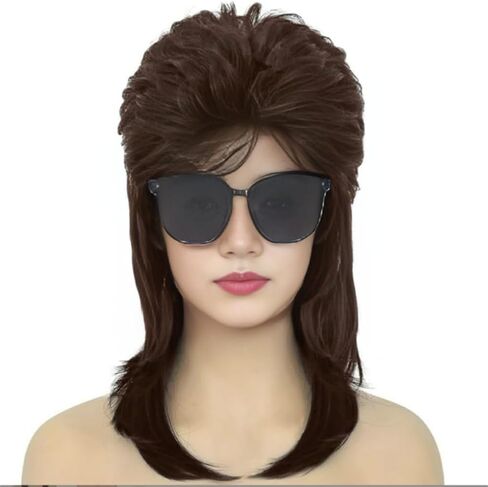 OYSRONG New Men Shoulder-length 80s Multicolor Curly Frizzy Costume Cosplay/daily Fibre Wig (Silver grey) in Kuwait