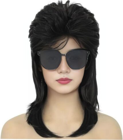 OYSRONG New Men Shoulder-length 80s Multicolor Curly Frizzy Costume Cosplay/daily Fibre Wig (Silver grey) in Kuwait