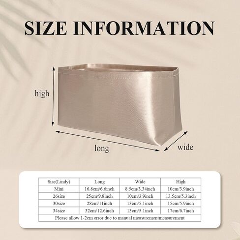 Purse Organizer Insert, Mini Inside Bag Insert Silk Satin Inner Liner Bag In Bag Storage Organizer Insert Small Purse Insert Slim Tote Purse Insert for Hermes Lindy Mini/26/30/34 in Saudi Arabia