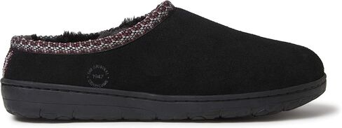Dearfoams Men's Suede Clog with Woven Accent Slipper in Saudi Arabia