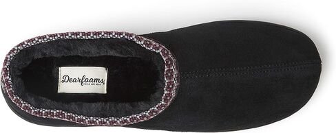 Dearfoams Men's Suede Clog with Woven Accent Slipper in Saudi Arabia
