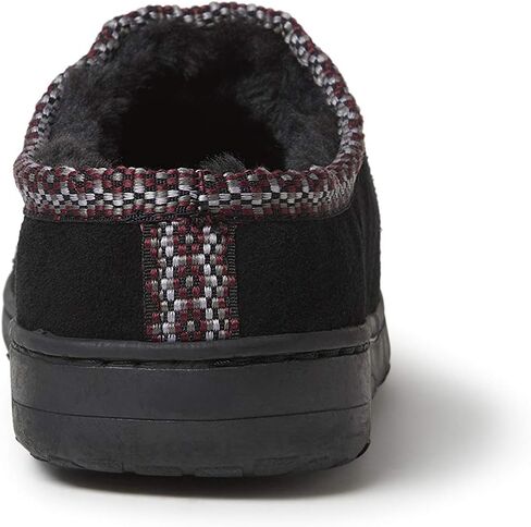 Dearfoams Men's Suede Clog with Woven Accent Slipper in Saudi Arabia
