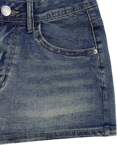 WDIRARA Women's Cross Embroidery Rhinestone Denim Shorts Y2k Grunge Punk Jean Shorts in Saudi Arabia