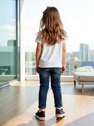 Girls' Graphic Tee and Jeans Set - Stylish and Comfortable Short-sleeved tops and pant Outfit 2-8 Years in Saudi Arabia