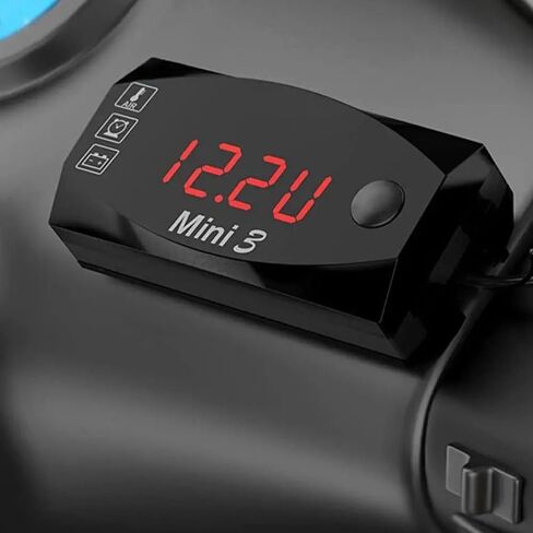 Meichoon 3 in 1 Car Digital Clock Voltmeter Thermometer 12V Waterproof Battery Voltage Monitor LED Large Screen Display for Motorcyclea Electric Vehicles Red in Kuwait