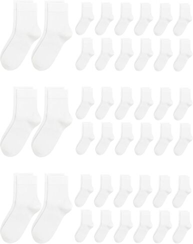 Viscose Bamboo Kids Thin Crew Socks Uniform Boys Girls Bulk Value Unisex Basic Casual Soft Wholesale 48 Pairs in Saudi Arabia