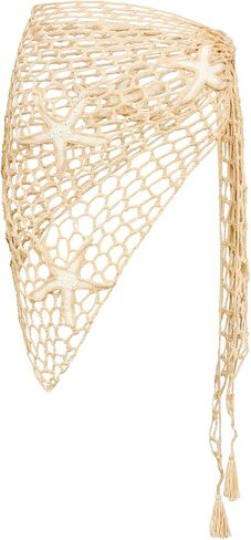Segt Women's Swimsuit Cover Up Skirt sheer Crochet Beach Wraps Shell Decors Coverups in Kuwait