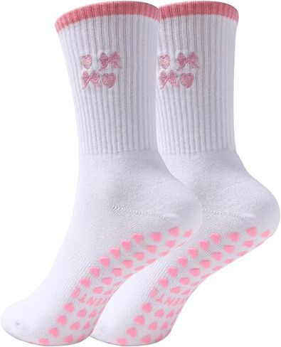 Pilates Socks with Grips for Women,Cute Grippy Barre Ballet Non Slip Yoga Socks for Hospital Workout in Saudi Arabia