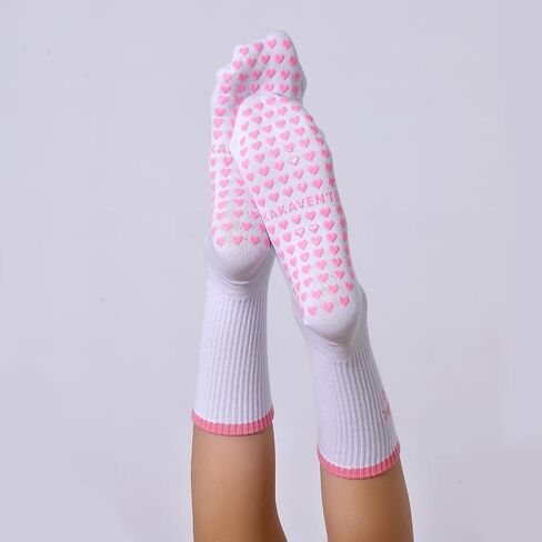 Pilates Socks with Grips for Women,Cute Grippy Barre Ballet Non Slip Yoga Socks for Hospital Workout in Saudi Arabia