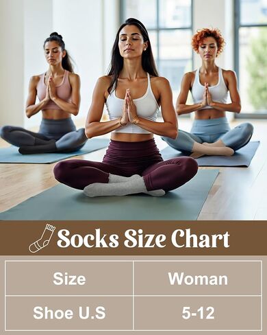 5 Pairs Ruffle Pilates Yoga Socks with Grips for Women, Cute Cotton Frilly Cuff Non Slip Grippy Athletic Crew Socks in Kuwait