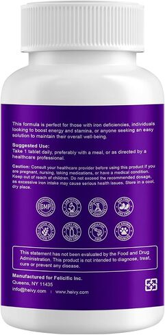 Ferrous Sulfate 325mg (Iron 65mg), High Potency Iron Supplement for Women and Men, Iron Pills with Vitamin C, Ferrous Sulfate, Non-GMO - 240 Tablets Made in USA in Saudi Arabia