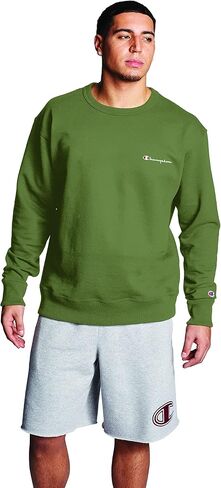 Champion Powerblend Graphic Small Logo Crew Sweatshirt Classic Sky Blue MD in Saudi Arabia