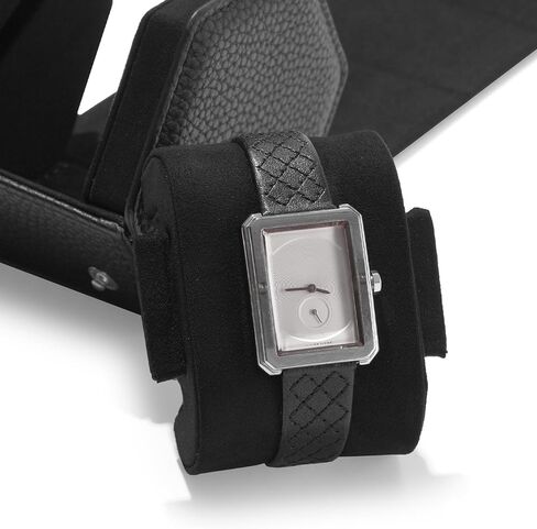 Premium Velvet Interior Watch Gift Box with Pillow PU Leather Portable Single Watch Roll Case Box for Men Women(Black) in Saudi Arabia