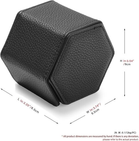 Premium Velvet Interior Watch Gift Box with Pillow PU Leather Portable Single Watch Roll Case Box for Men Women(Black) in Saudi Arabia