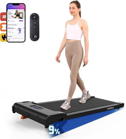 Lichico Walking Pad Under Desk Treadmill，Portable Small Treadmills for Home and Office，Super Quiet Brushless Motorized Walking Jogging Running Machine with Remote Control in Saudi Arabia