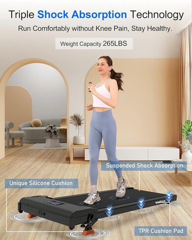Lichico Walking Pad Under Desk Treadmill，Portable Small Treadmills for Home and Office，Super Quiet Brushless Motorized Walking Jogging Running Machine with Remote Control in Saudi Arabia