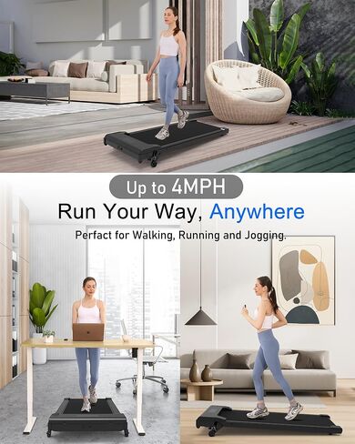 Lichico Walking Pad Under Desk Treadmill，Portable Small Treadmills for Home and Office，Super Quiet Brushless Motorized Walking Jogging Running Machine with Remote Control in Saudi Arabia