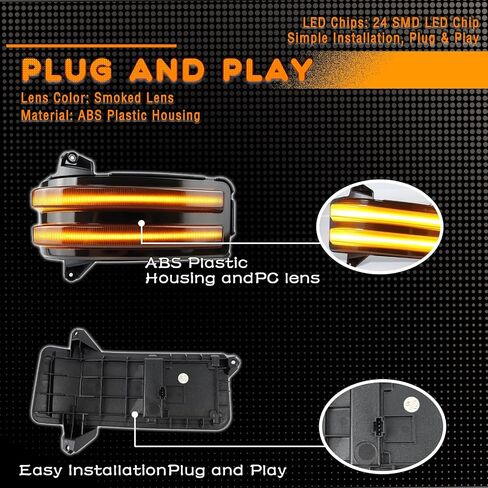 LED Rear Side Mirror Light DRL Amber Sequential Turn Signal Lamp Feature Kit for 2020-2024 Chevy Silverado/GMC Sierra 2500 3500 Pickup Truck,Full LED Side Marker Mirror DRL Lamp,2pc (20-24) in Saudi Arabia