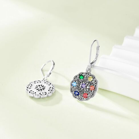 Mandala Chakra Earrings for Women 925 Sterling Silver 7 Chakra Yoga Lotus Dangle Earrings Chakra Jewelryfor Women in Kuwait