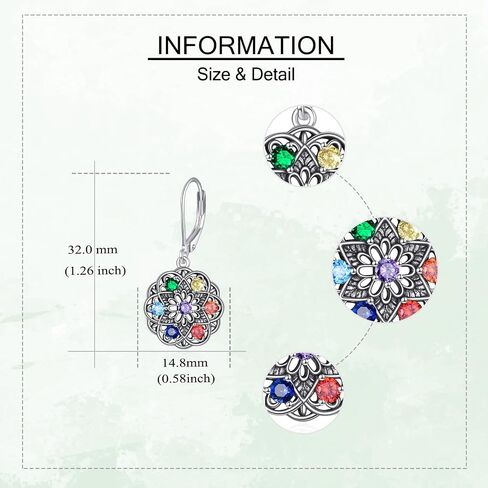 Mandala Chakra Earrings for Women 925 Sterling Silver 7 Chakra Yoga Lotus Dangle Earrings Chakra Jewelryfor Women in Kuwait