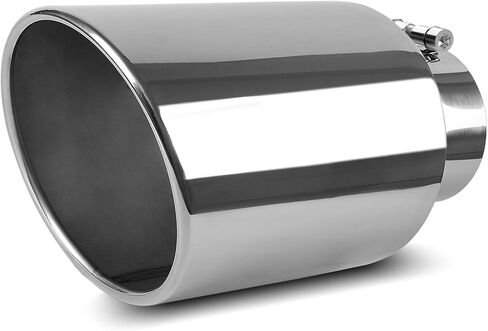 AutoSaver88 5 إلى 8 بوصة طرف العادم ديزل ، 5 "مدخل 8" منفذ 15 "الطول الكلي نصائح العادم المصقول من الفولاذ المقاوم للصدأ ، عالمي ل 5 بوصات قطره ، الترباس على in Saudi Arabia