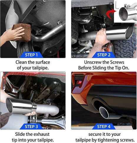 AutoSaver88 5 إلى 8 بوصة طرف العادم ديزل ، 5 "مدخل 8" منفذ 15 "الطول الكلي نصائح العادم المصقول من الفولاذ المقاوم للصدأ ، عالمي ل 5 بوصات قطره ، الترباس على in Saudi Arabia