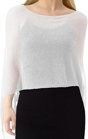 1 Pcs Women Sheer Poncho Shrug Summer Sheer Blouse Top Lightweight Poncho Sheer Bolero for Formal Evening Dress in Saudi Arabia