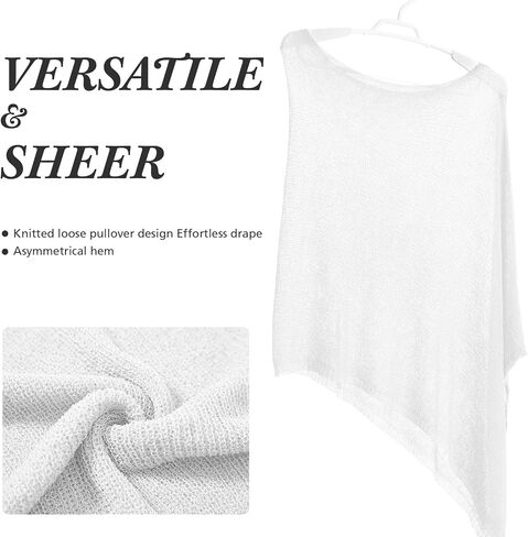 1 Pcs Women Sheer Poncho Shrug Summer Sheer Blouse Top Lightweight Poncho Sheer Bolero for Formal Evening Dress in Saudi Arabia