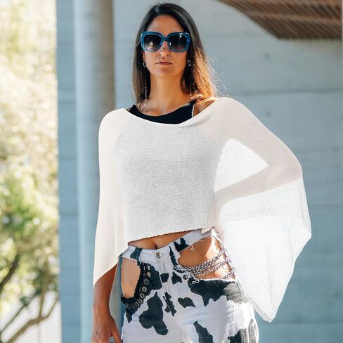 1 Pcs Women Sheer Poncho Shrug Summer Sheer Blouse Top Lightweight Poncho Sheer Bolero for Formal Evening Dress in Saudi Arabia