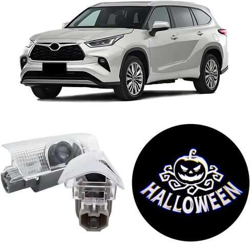 2 PCS LED Car Door Logo Lights Compatible for Highlander XU70 2020-present Courtesy Projector Laser Welcome Light Puddle Lamp Easy Installation Car Accessories (Water) in Saudi Arabia